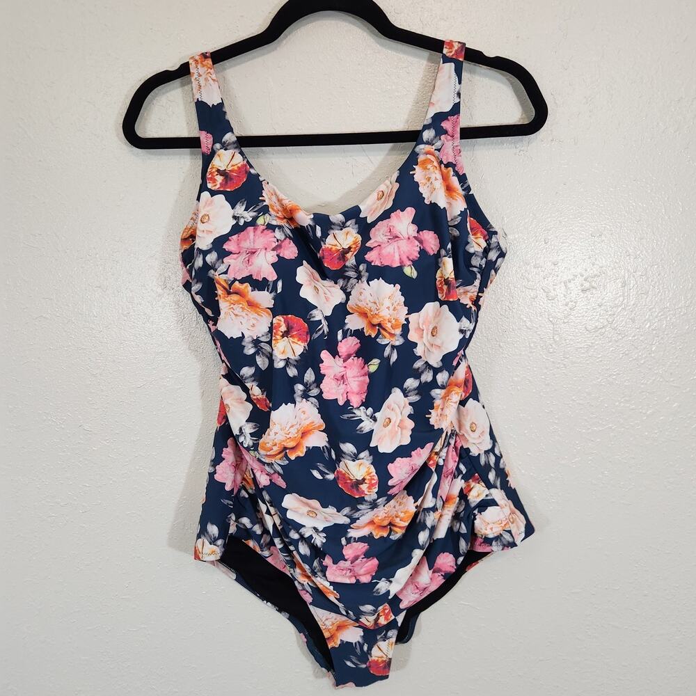 Seekers Essentials Australia Women Swimsuit Sz 20 One Piece Floral XXL Slimming